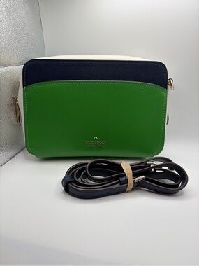 kate spade Green, Navy & White Colorblock Crossbody Bag